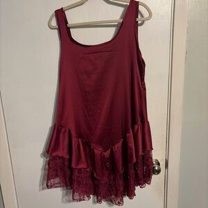 Burgundy Lace Slip Dress